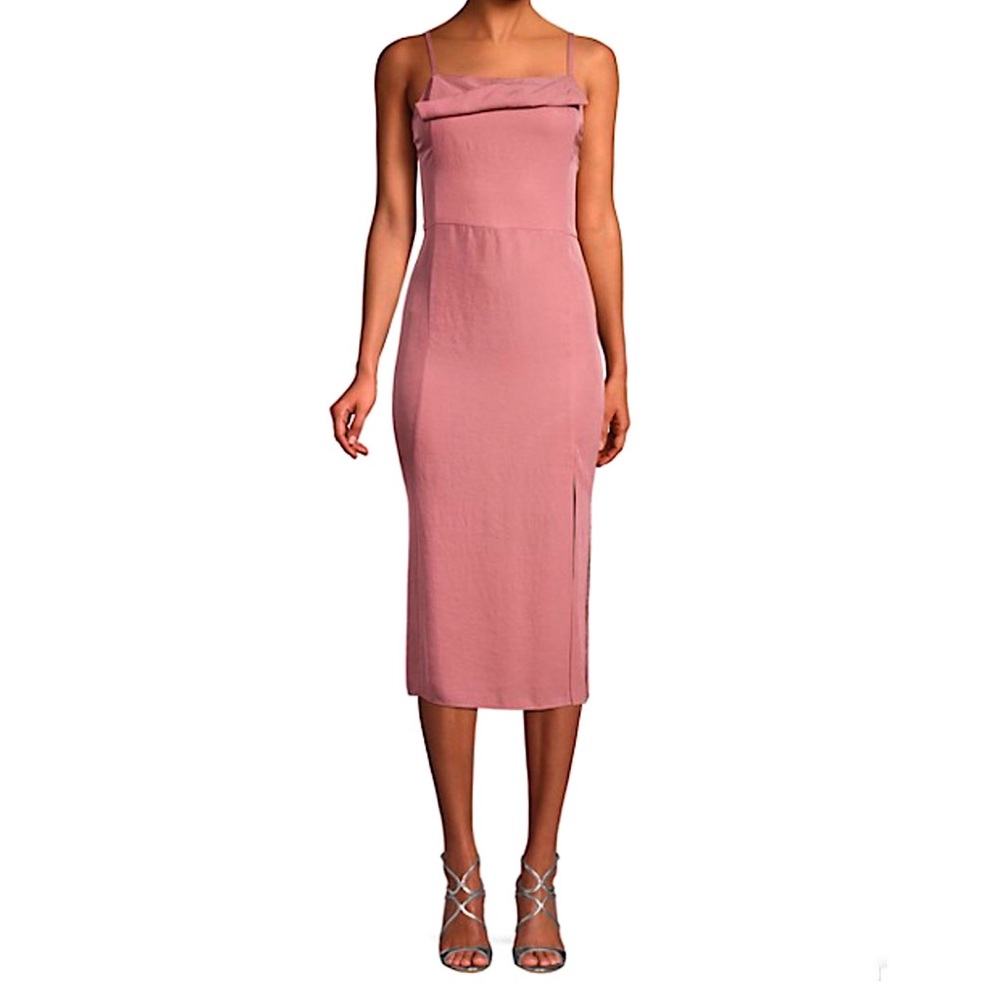 VINCE Twist Front Camisole Flare Dress Dusty Rose Size 2